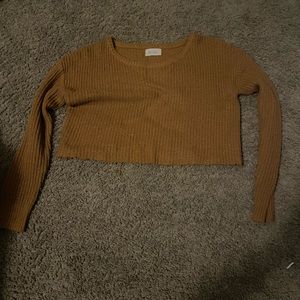 brown knit top
